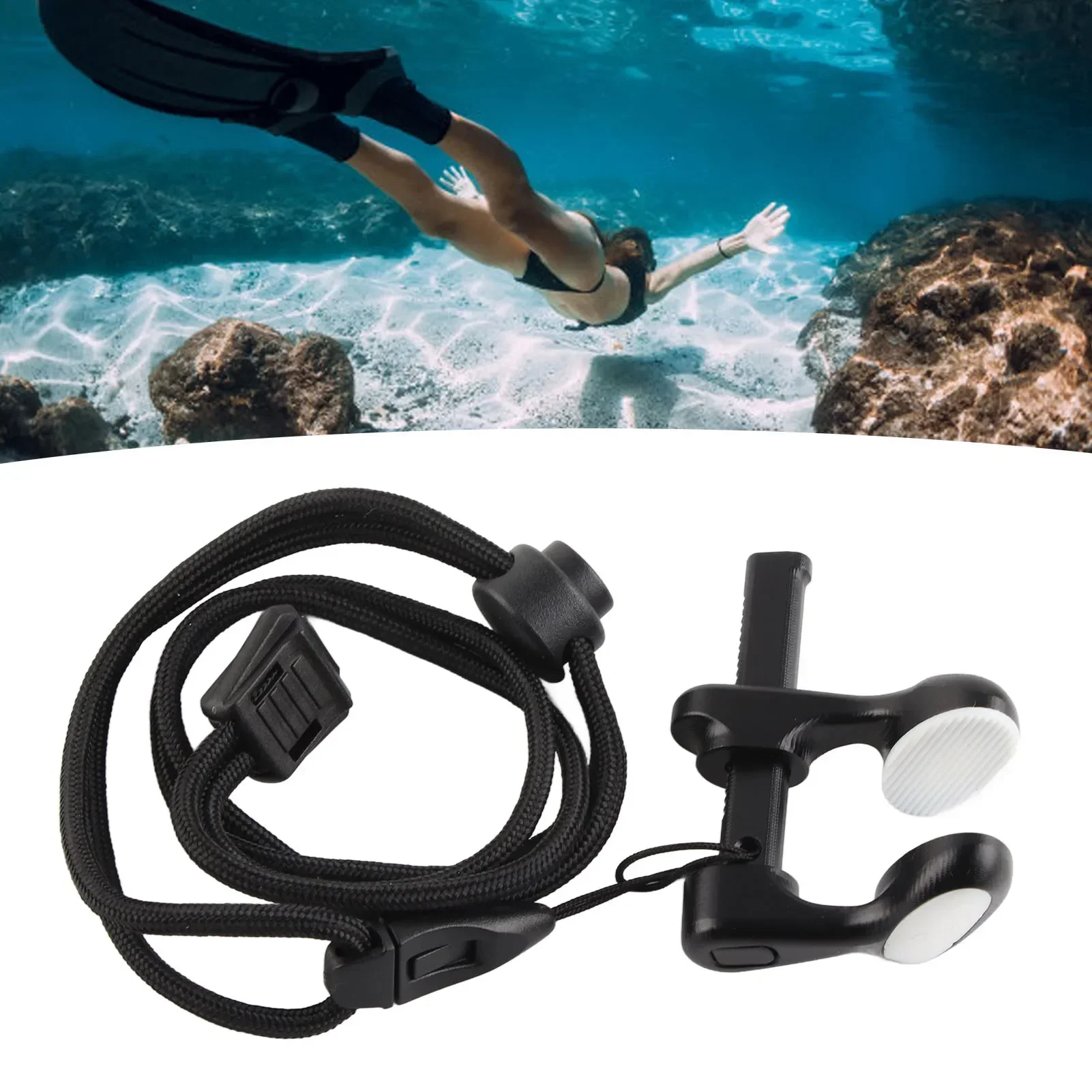 

Diving Nose Clip Adjustable Aluminum Alloy Professional Swimming Nose Plug With Lanyard