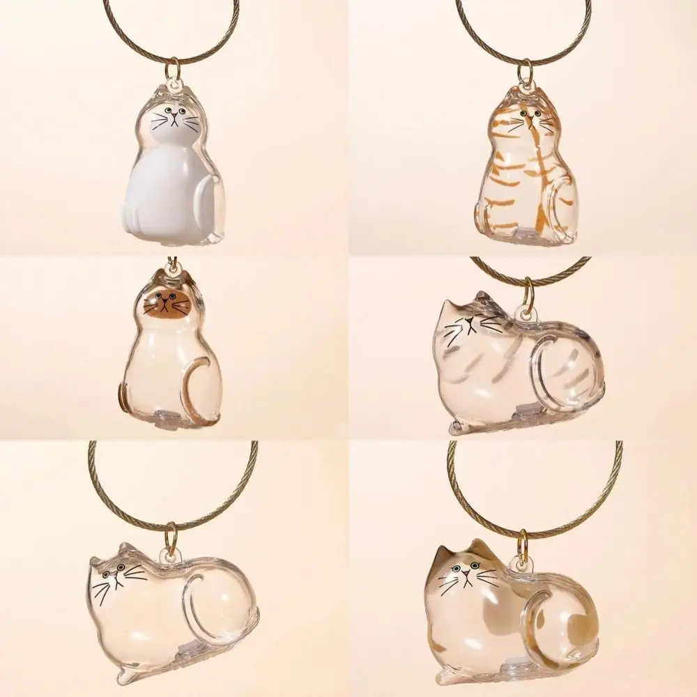 Small Ornaments Cat Fur Storage Transparent Container Cute Cat Shaped Creative Keychain Handmade Design DIY Accessories