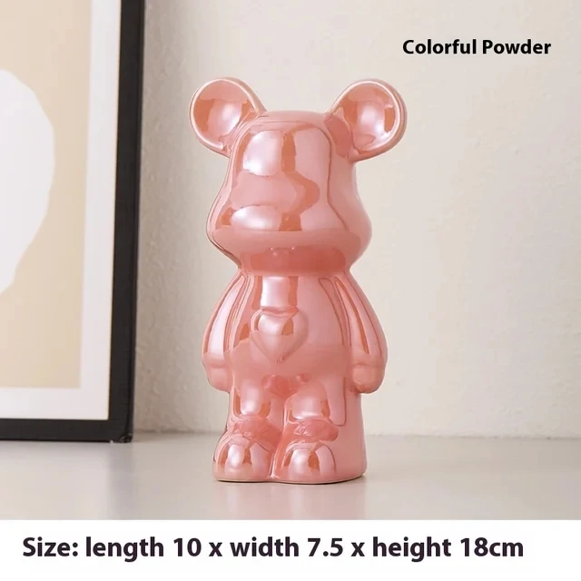 السيراميك الكرتون تيدي بير تمثال الحب الدب زخرفة غرفة المعيشة حصالة على شكل حيوان صغير خزانة مشروبات سطح المكتب ديكور المنزل