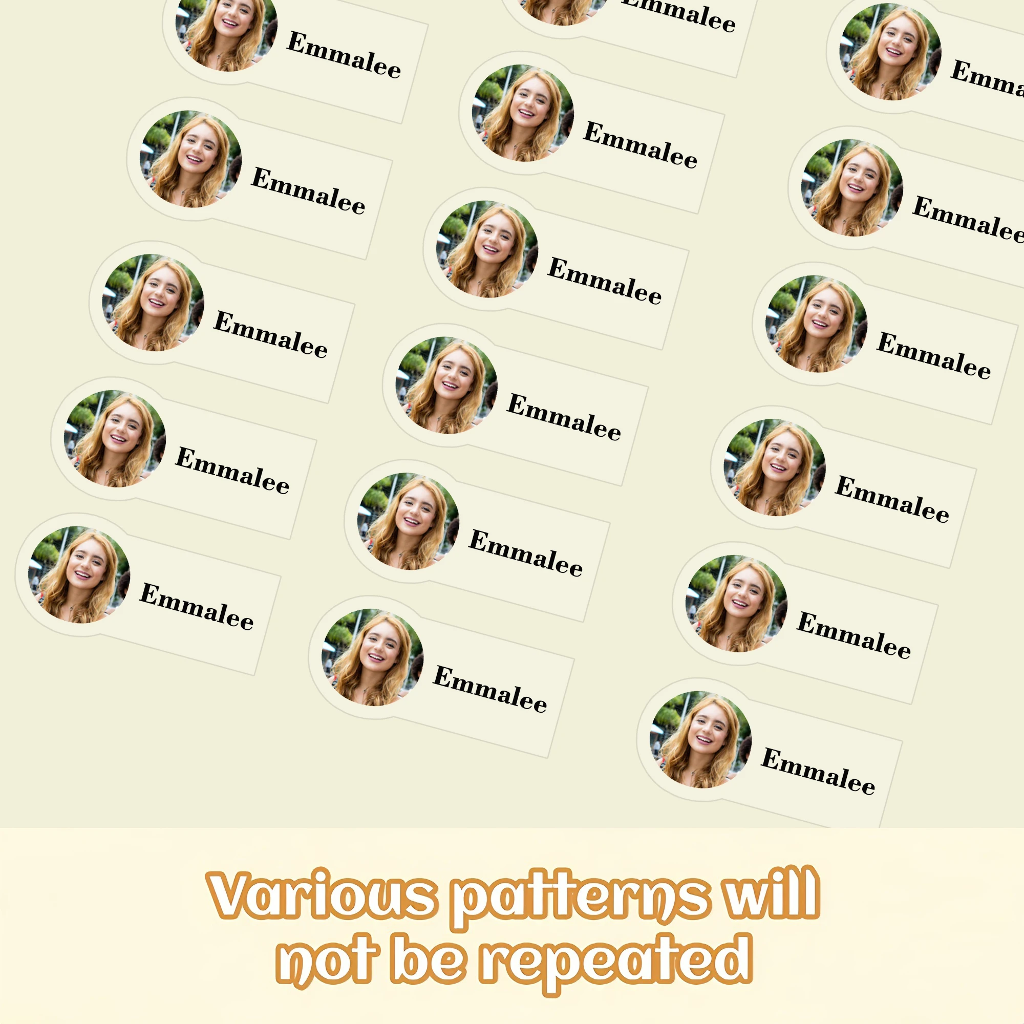 

48pcs transparent school name photo self-adhesive, reusable glossy stickers, suitable for DIY personalized water bottles, laptop