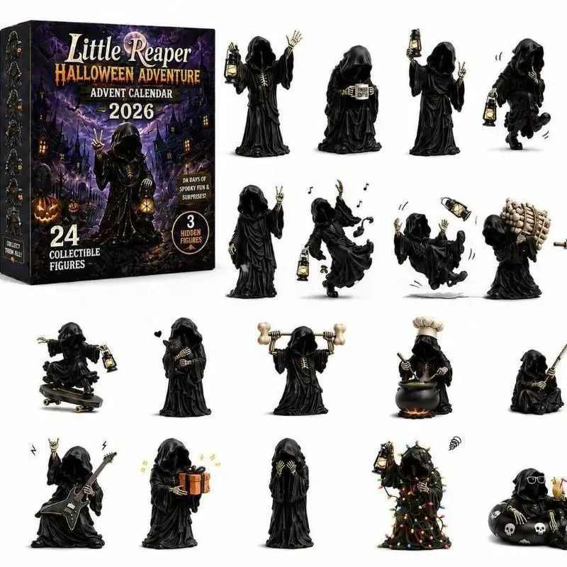 2026 Halloween Advent Calendar 24 Days: Spooky Acrylic Ornaments Countdown Box Table Decor