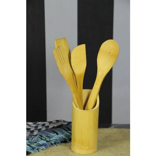 Zuzu Made 5 Piece Wooden Spoon Spatula Kitchen Set Standing