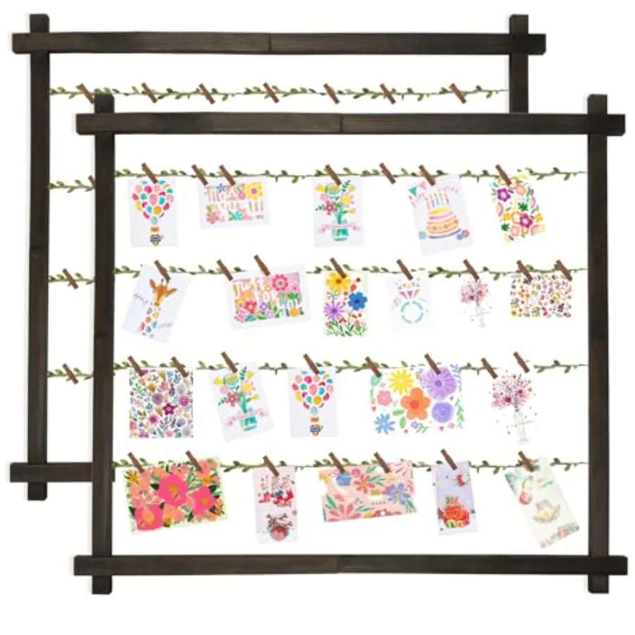 

Photo Display Board with 30 Clips, Picture Frames Collage Wall Decor for Hanging Photos, Artworks, Postcards, Greeting Cards -2