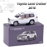 JKM 1/64 2016 Toyota Land Cruiser Off-Road Vehicle Diecast Model Car Metal Chassis Shock Absorption Collection Model Ornaments