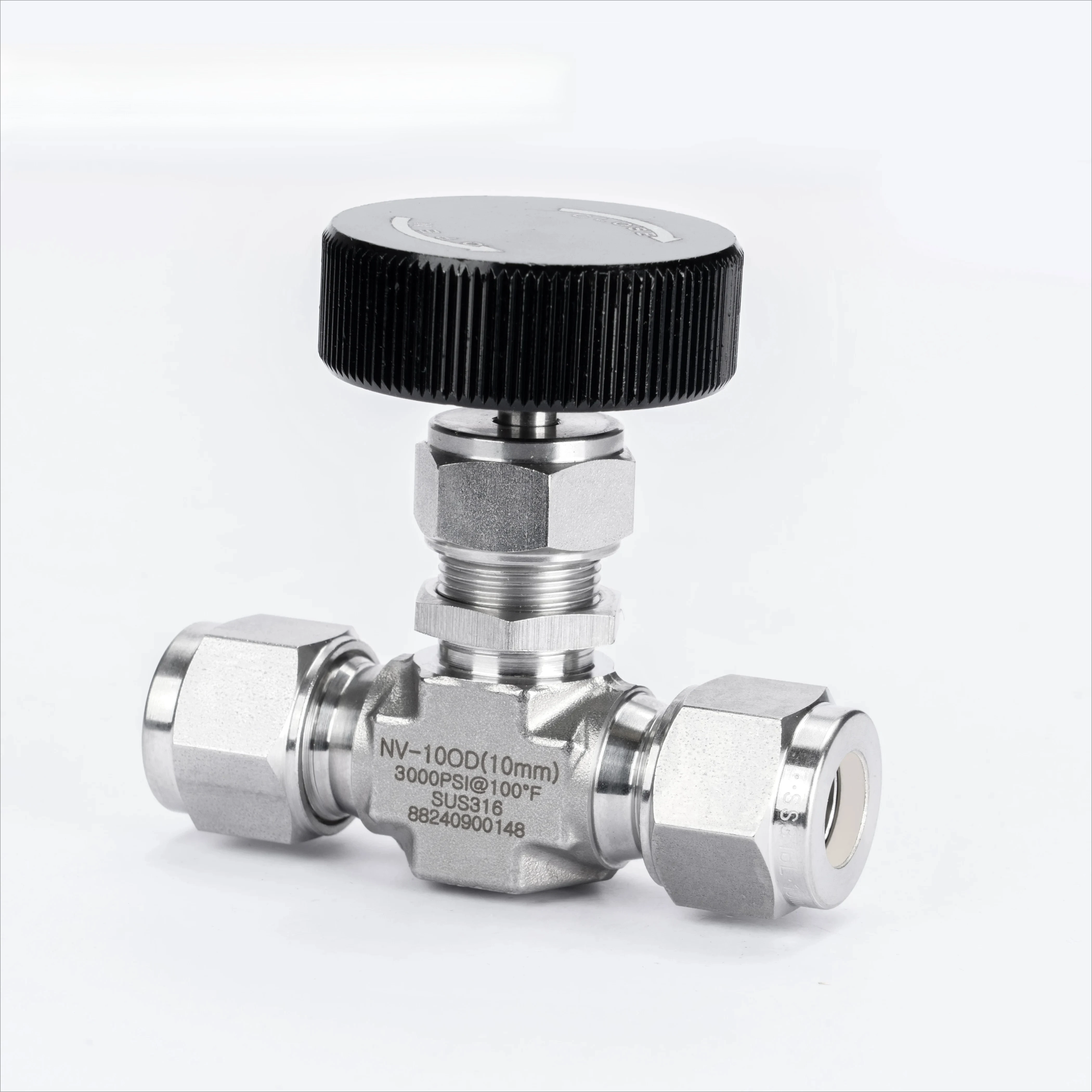 316L Stainless Steel High Pressure Ferrule Needle Valve Air Source Flow Control Valve Nut