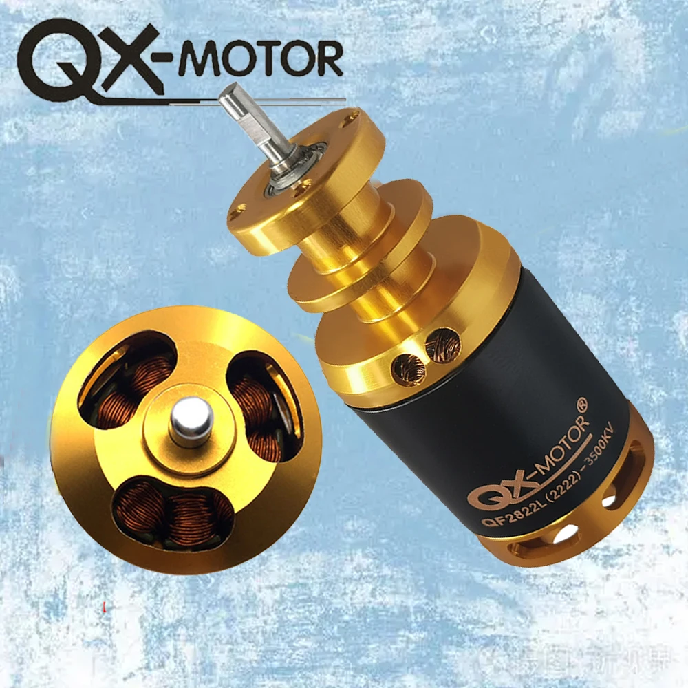 QX-MOTOR 64mm EDF  12 Blades Impeller Jet QF2822  Brushless Motor 3500KV 2400kv 4S  for RC Airplanes