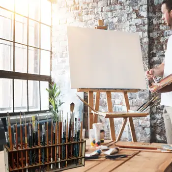 67孔畫筆架 木質畫筆架 桌面收納架 壁掛式化妝刷架 繪畫用品收納架 8 最佳銷售 油漆架 - №3