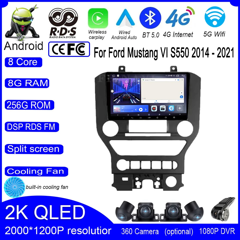 

Android 14 For Ford Mustang VI S550 2014 - 2021 DSP Car Radio Multimedia Video Player Navigation GPS Carplay