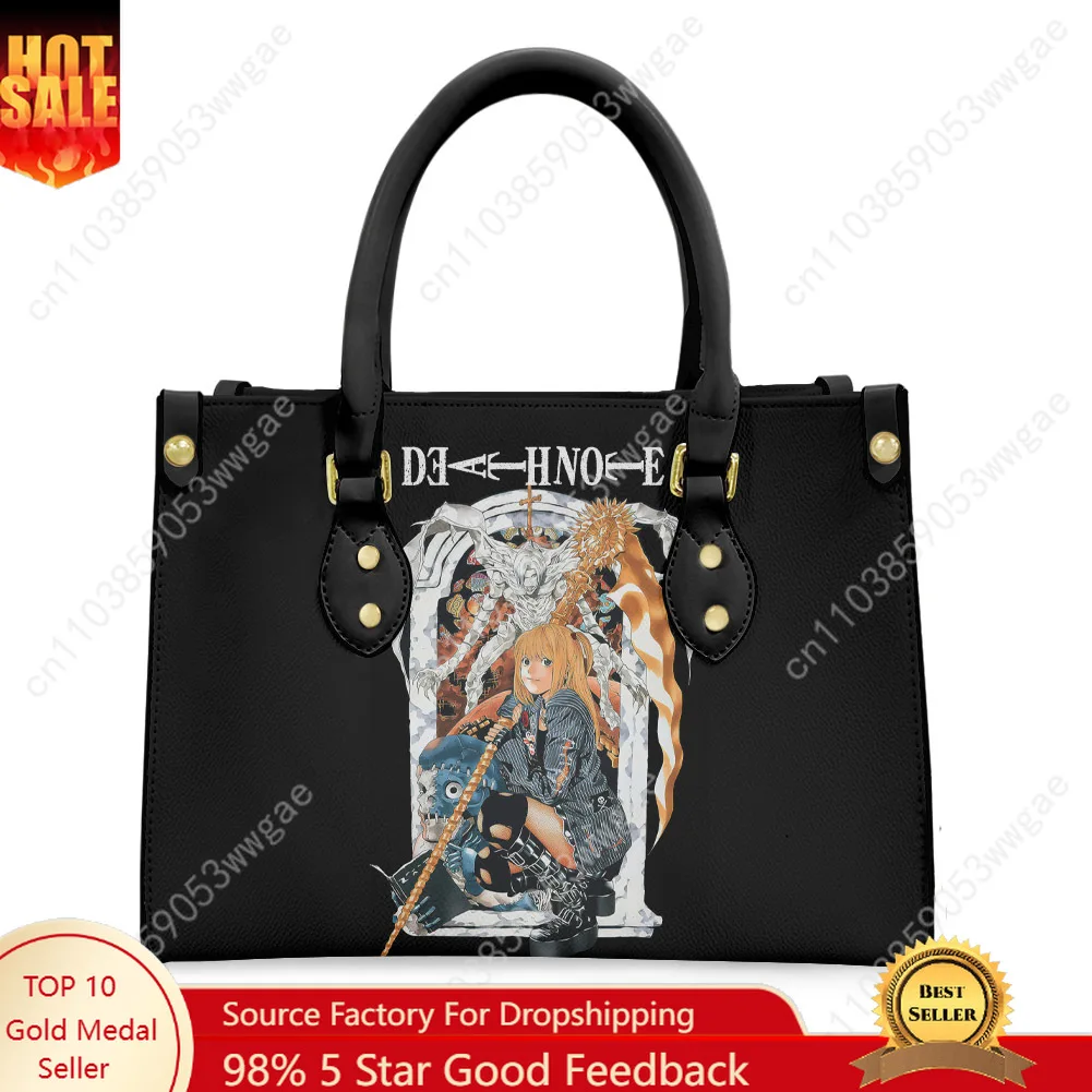 

Death Note Tote Bags Purse Women Man Fashion Personalized Text Image PU Leather Customized Handbags Commuter Shopping Gift Bags