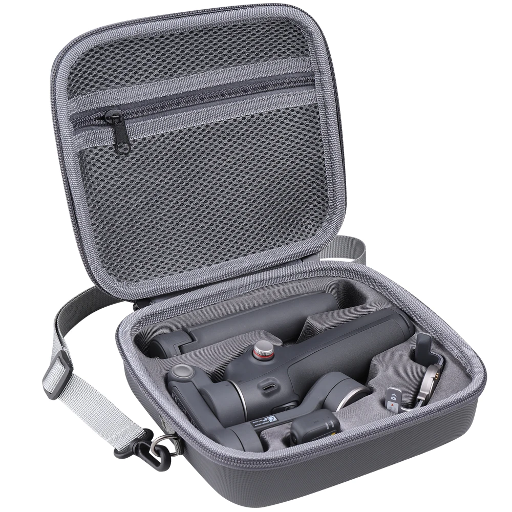 für Osmo Mobile 7P Tragbarer Aufbewahrungskoffer mit zwei Reißverschlüssen für DJI Osmo Mobile 7/7P Gimbal-Stabilisator-Tragetasche Grau Schwarz
