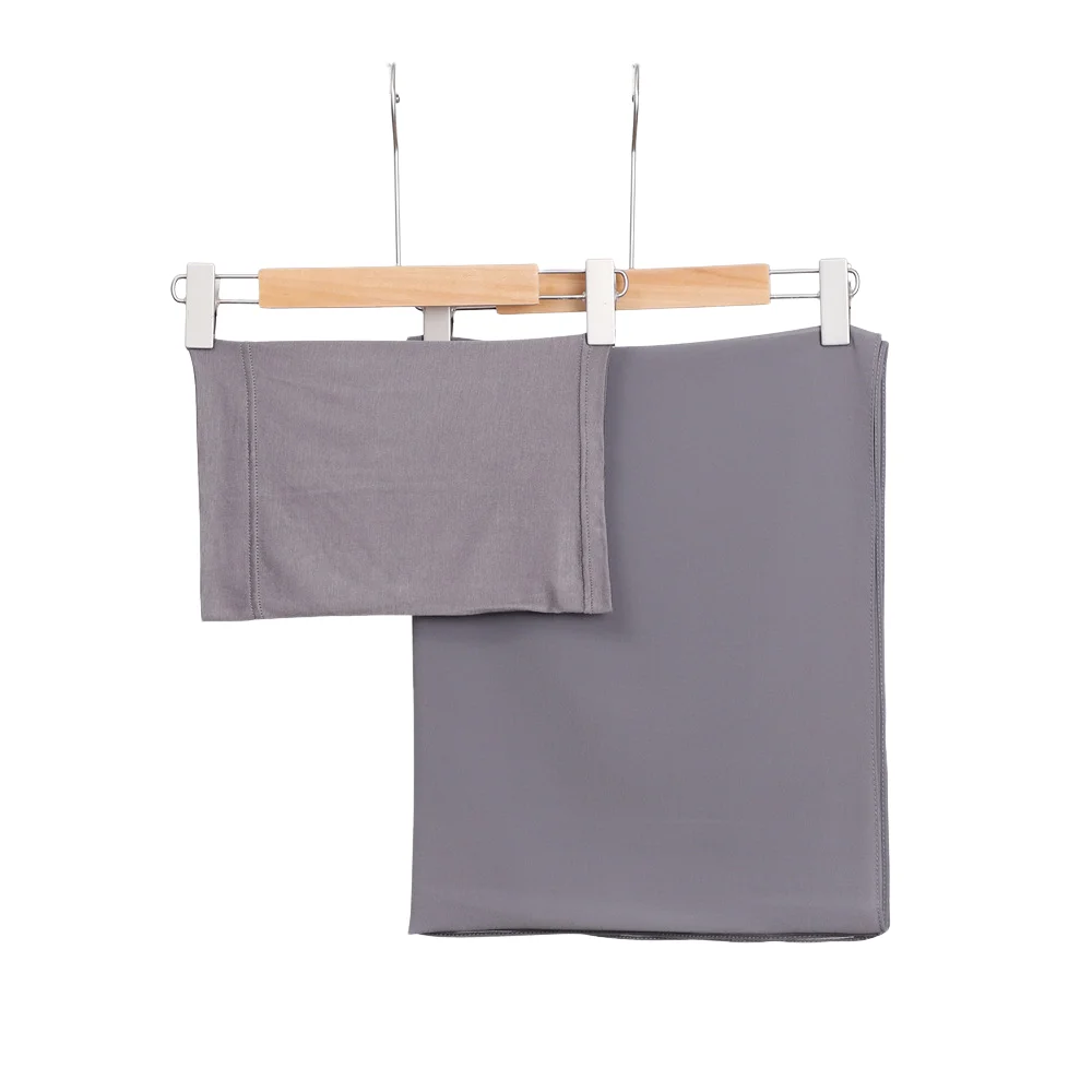 

New Modal Solid Color Breathable Stretchy Turban Inner Hat Pearl Chiffon Scarf Set Hijab Wrap Headscarf for Women Turbante Mujer