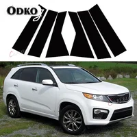 Postes de pilar de coche para Kia Sorento 2010, 2011, 2012, 2013, 2014, 2015-2023, pegatinas de cubierta embellecedora de ventana de puerta negra brillante, estilo automático