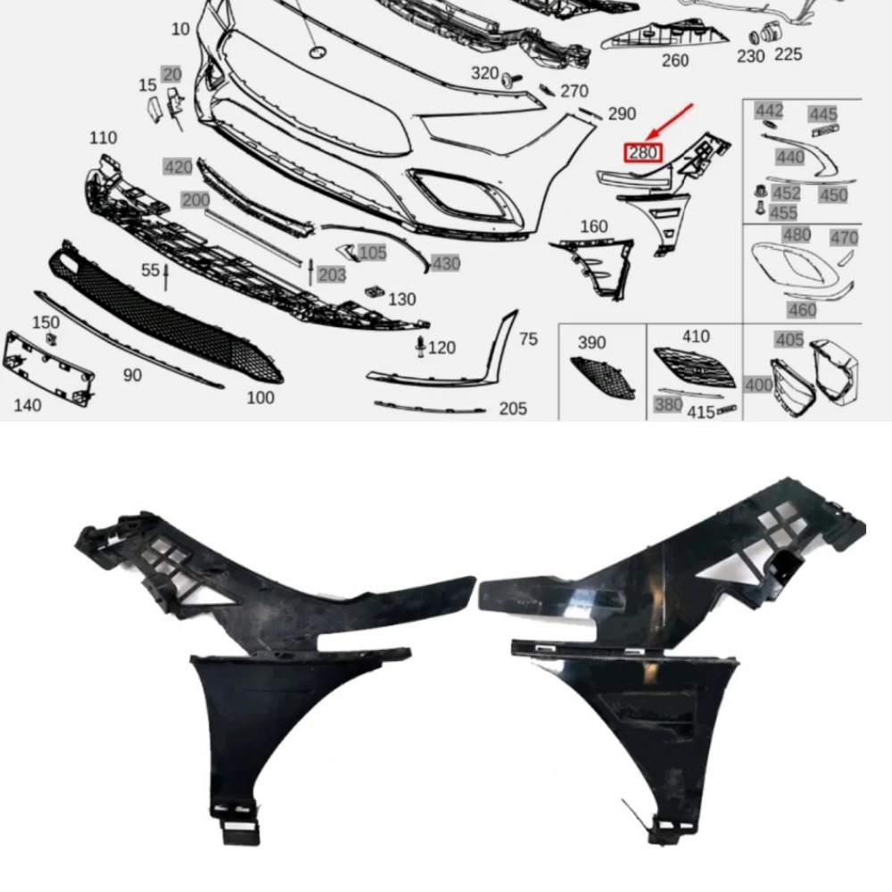 

Front bumper inner bracket A1188853501 A1188853601 For Mercedes Benz CLA-Class W118 C118 2020-2022