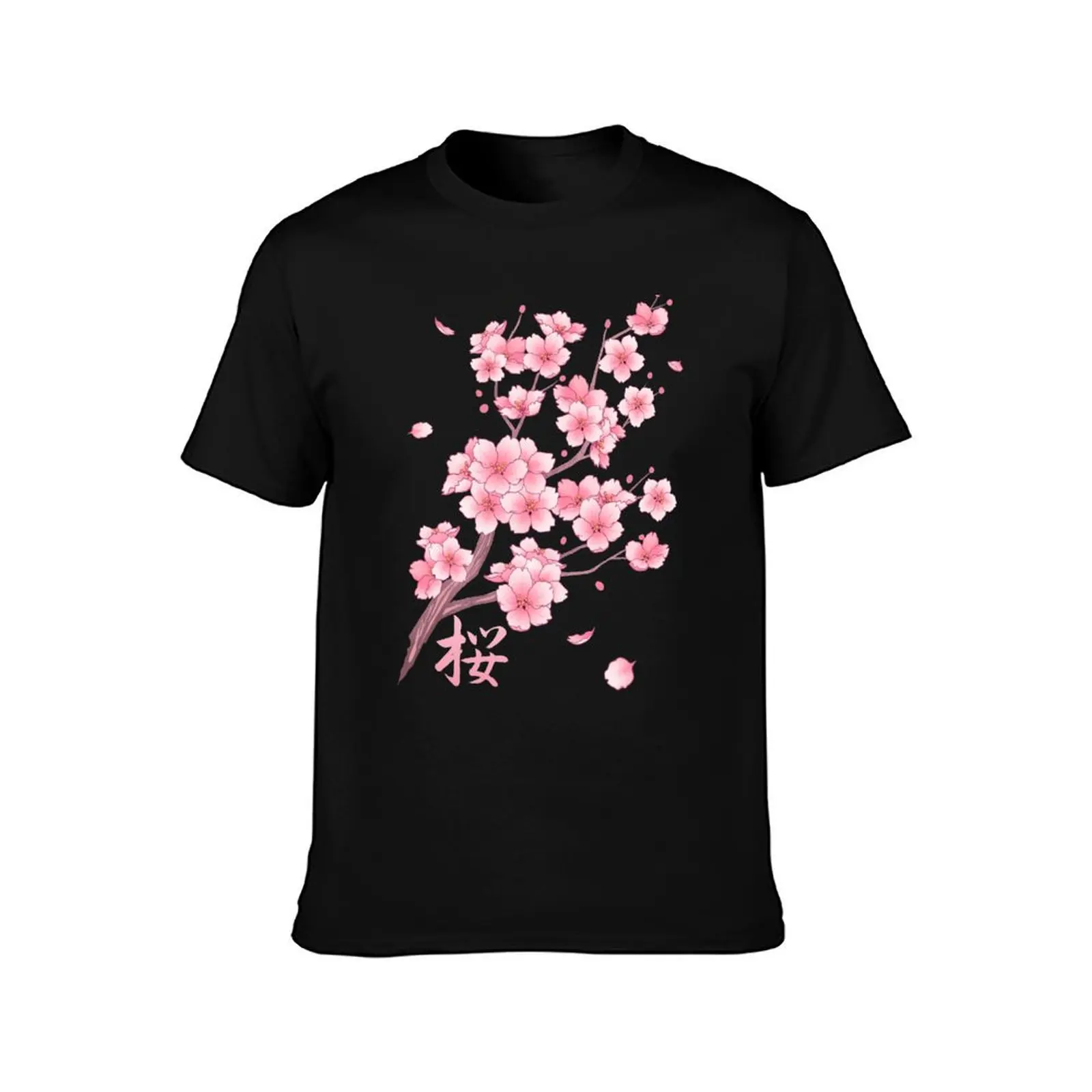 Falling Sakura Cherry Blossom T-Shirt aesthetic clothes shirts graphic blue archive Luxury man mens t shirts