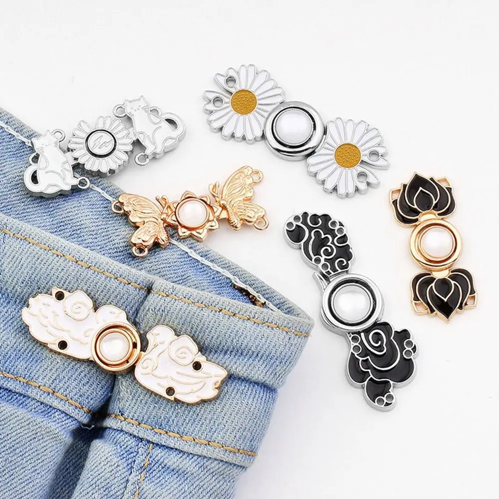 Clothing Accessories Waist Closing Button Jeans Ornaments Metal Pins Waist Clip Adjustable Removable Tighten Waist Button Women