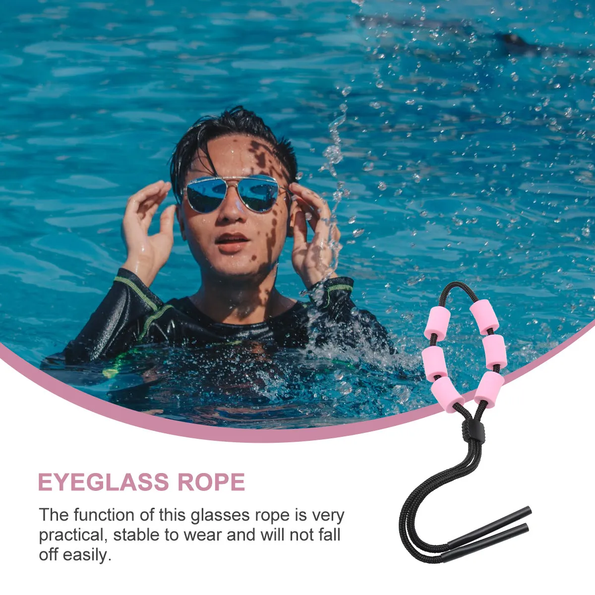 Scalable Sports Glasses Lanyard Floating Sunglass Strap High-Quality Wear-Resistant Fabric Adjustable Comfort Fit for Cycling