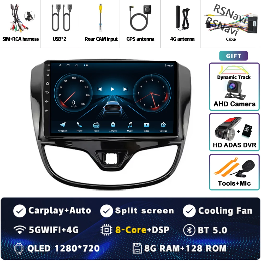 Android 15 Carplay Auto Qualcomm 2K QLED Scherm Autoradio Speler Voor Opel Karl Vinfast Fadil 2017-2020 GPS multimedia Wifi DSP