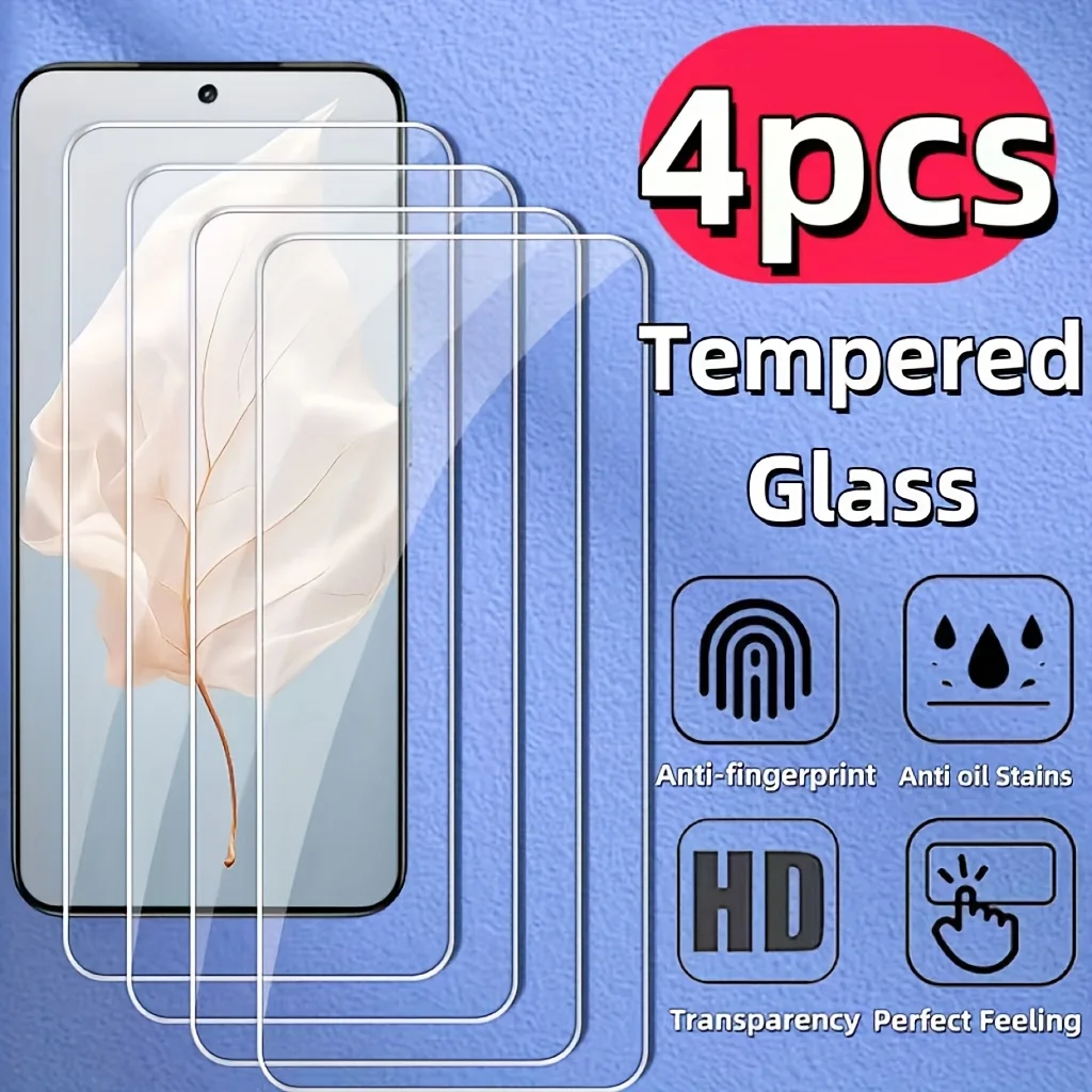 4PCS HD Screen Protector For Redmi Note 14 13 12 11 10 Pro 11S 10STempered Glass for Xiaomi Redmi 14C 13C 12C 10A  9A 5G Film