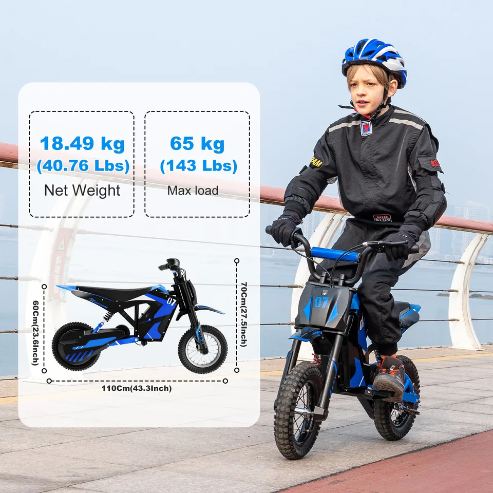Motocicleta elétrica infantil EVERCROSS TECH EV12M-motor 300W