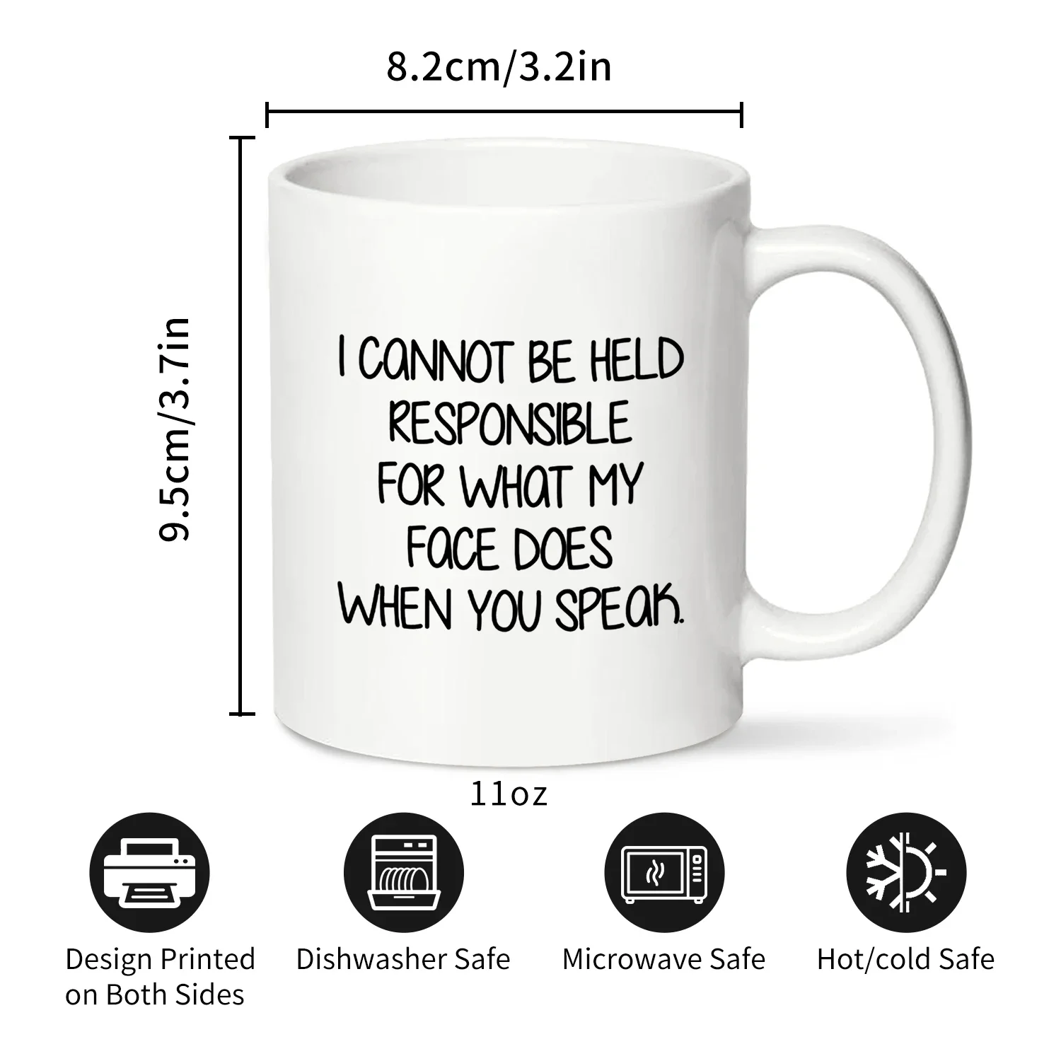 1Pc,Funny Coffee Mug, I Can Not Be Held Responsible For What My Face Does When You Speaak Ceramic Water Cup. 320ML,