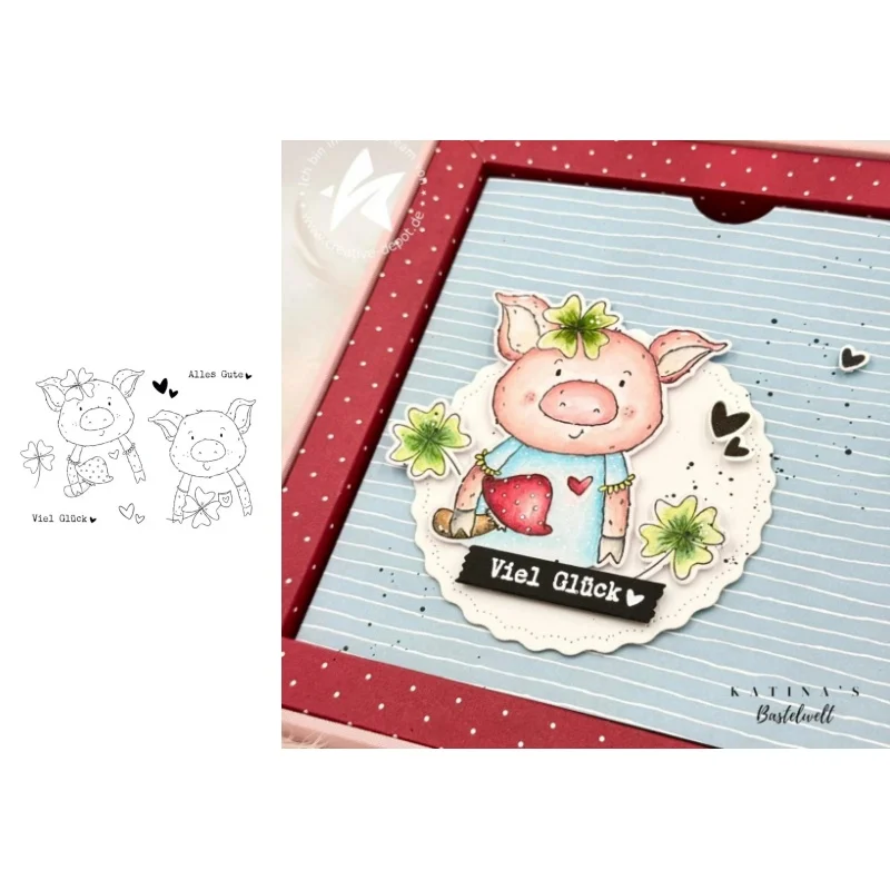 Neu eingetroffen: Vorgefertigte Schweine-Stanzformen und Stempel für DIY-Scrapbooking/Fotoalben, dekorative Prägung, DIY-Papierkarten