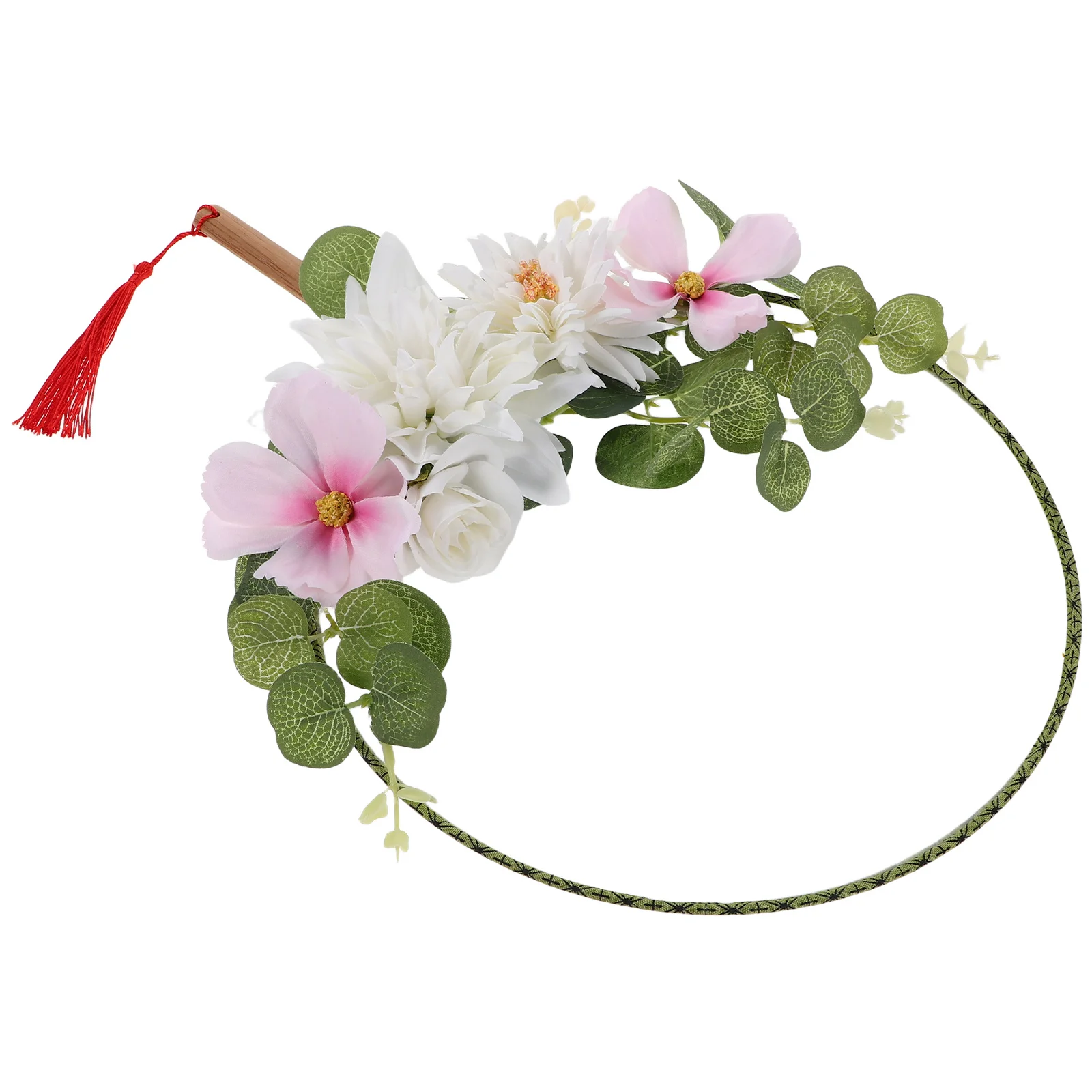 

Traditional Chinese Round Fan Handheld 3D Flower Art Decor Elegant Cultural Dance Prop Home Decor Item Ancient Style Fashion
