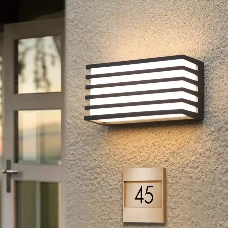 Modern simple outdoor balcony entrance LED wall lamp creative household door lamp waterproof solar lighting