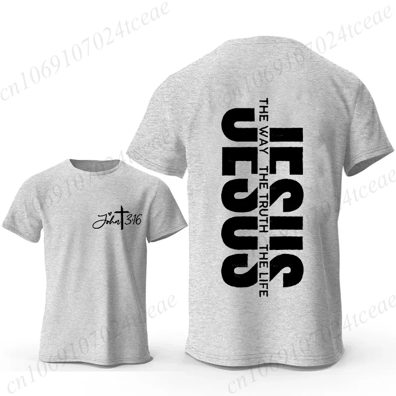 Men There Is Power in The Name of Jesus T Shirt Christian Faith Print Shirt Casual Short Sleeve Tee Streetwear Oversize T-shirt