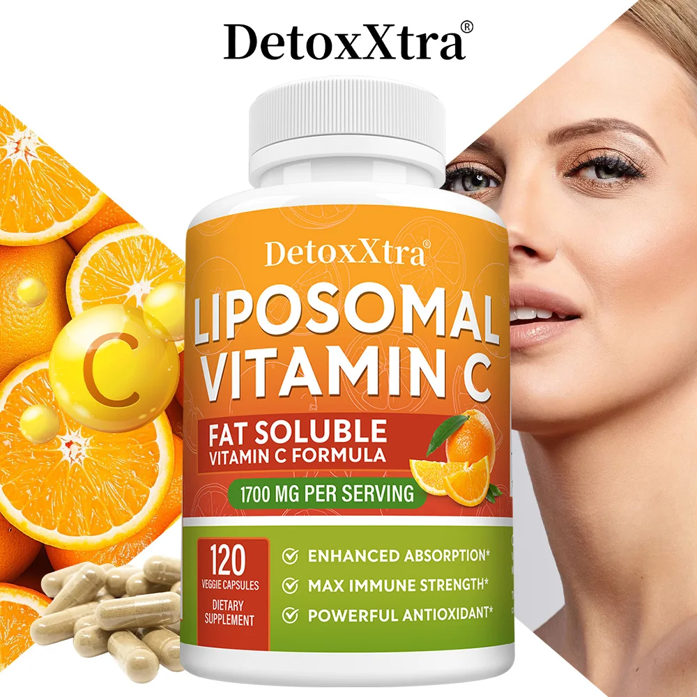 Liposomal Vitamin C 1700mg Capsules, High Absorption, Antioxidant, Skin Health, Collagen Formation & Immune System Support