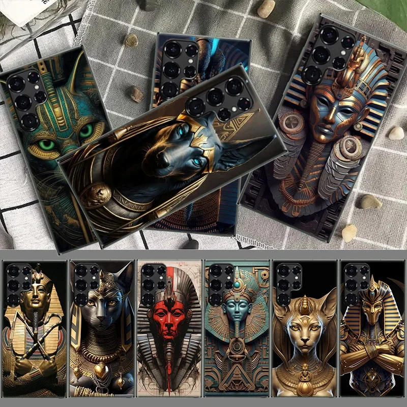 Egyptian Pharaoh's Mummy Coque For Samsung S23 S22 S24 Ultra 5G TPU Phone Galaxy Cover S21 S20 FE S10 Plus S10E S9 S8 S7 Edge Ca