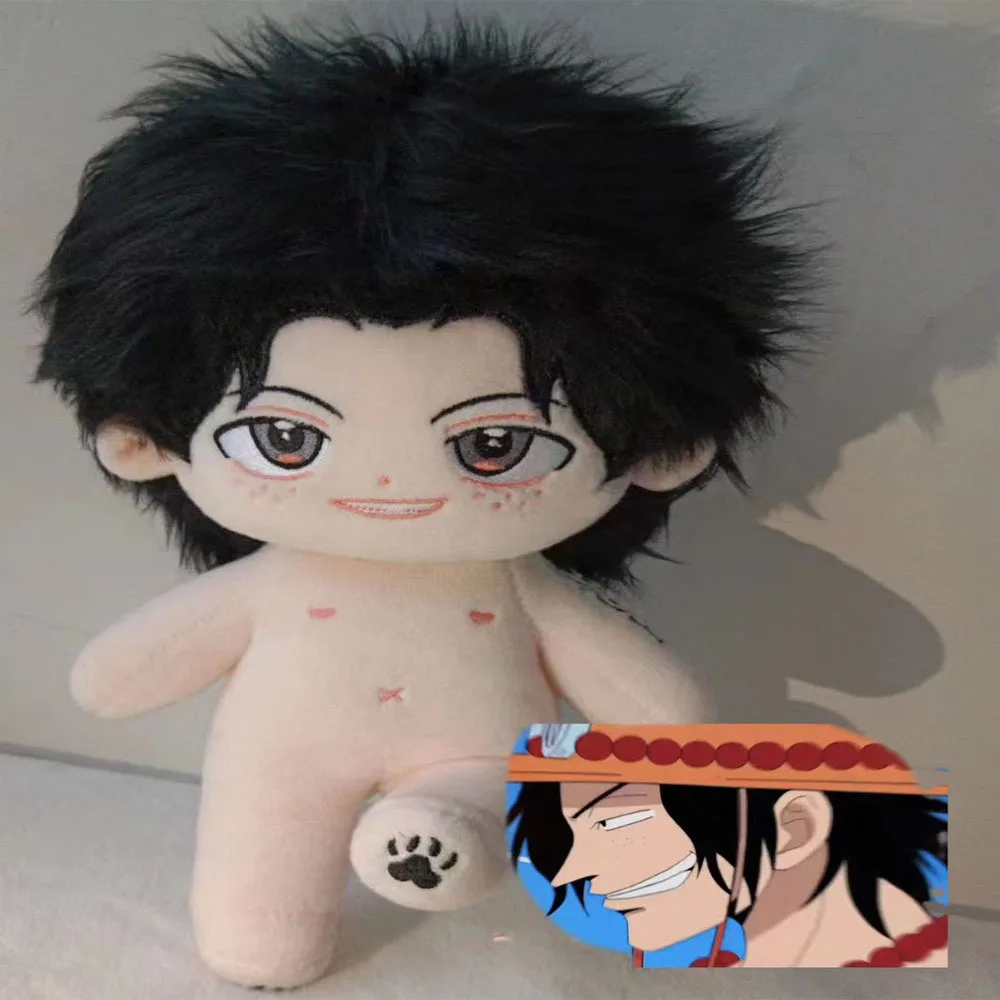 Kawaii One Piece Anime Cute Luffy Ace Model 20cm Cotton Doll Action Statue Collection Children Toy Rool Decoration Birthday Gift