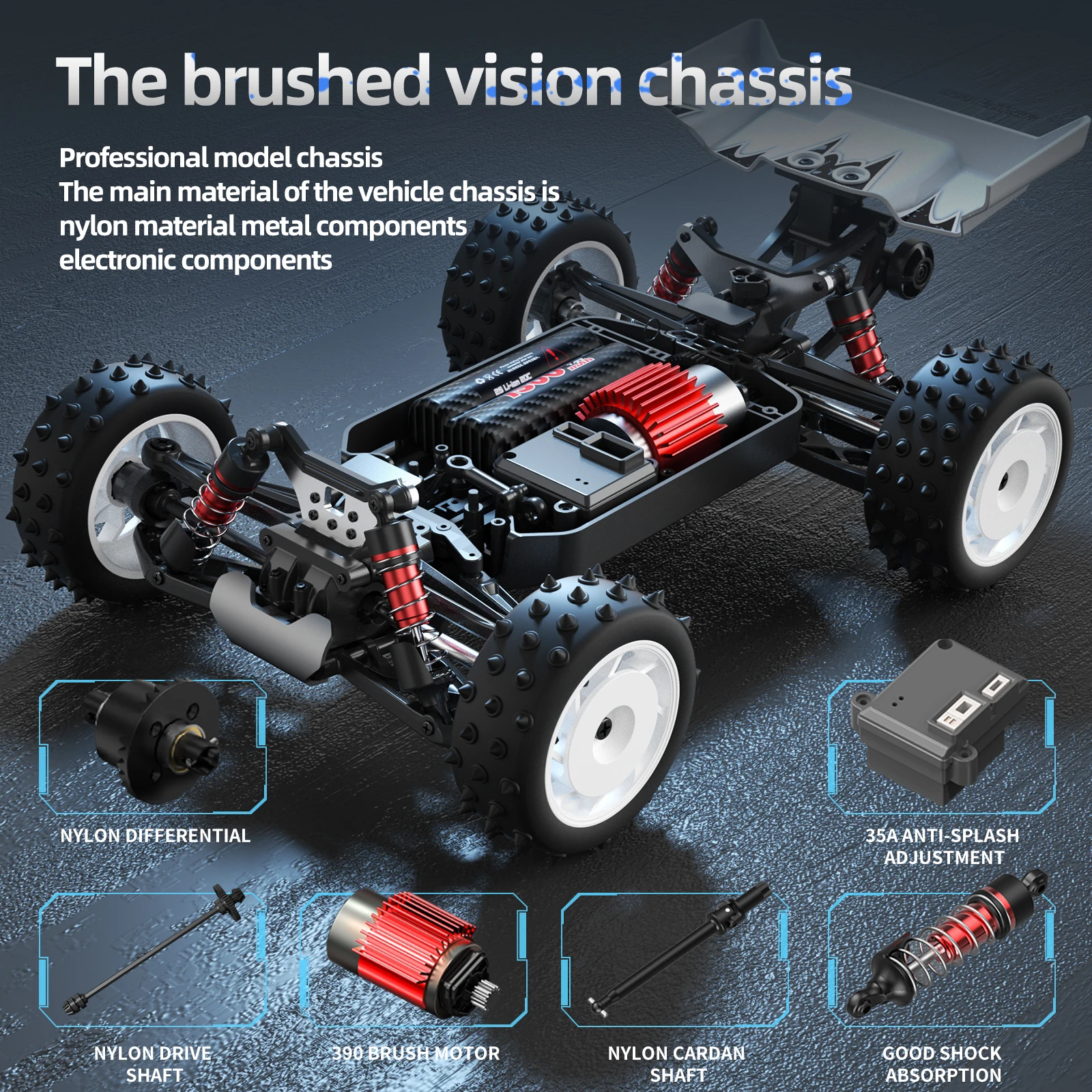 1:16 4WD Brush Or Brushless RC Racing Car 50KM/H Or 70KM/H 4X4 High Speed Off-Road Remote Control Cars 2.4G Toys Boys Girls Gift