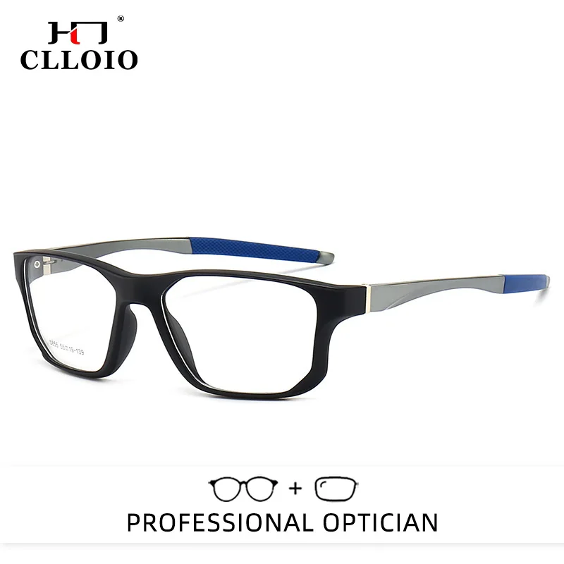 

CLLOIO Classic Versatile Comfortable Anti Blue Light Myopia Glasses Durable TR90 Square Progressive Prescription Reading Glasses