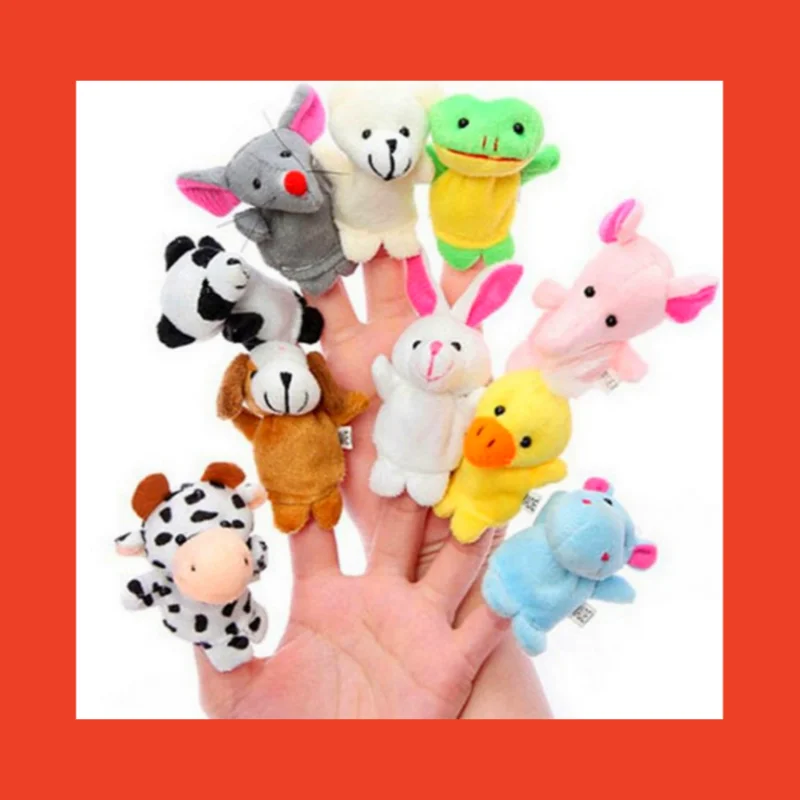 Jouets en peluche pour bébé, animaux de dessin animé, compagnie familiale, jeu de rôle, conte, jeu de puzzle de poupée, 1 ensemble de 10 pièces