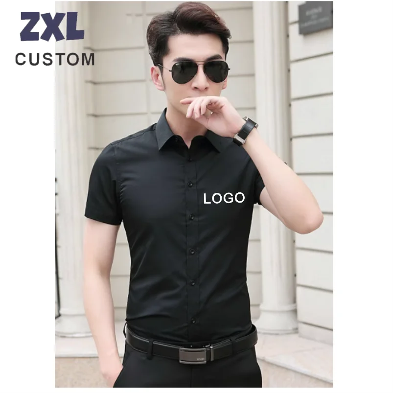 Anti-wrinkle Shirt Work Uniform Professional Shirt Business Casual Short Sleeve Shirt Custom Logo Print Embroidery Formal Wear