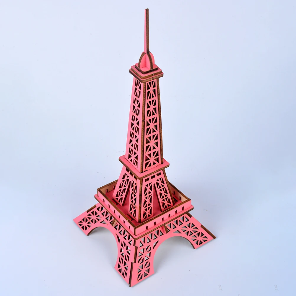 

3D Wooden Eiffel Tower Jigsaw Toy Buildings Puzzle Toy Kids Adults Assembly Creativity Educational Office Decor