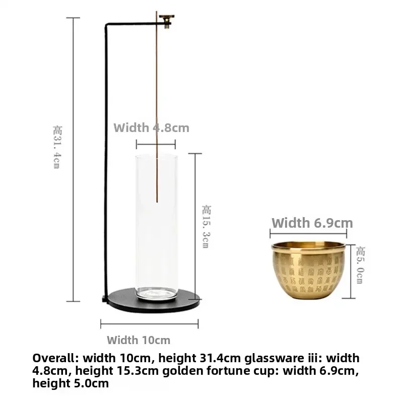 Incense base, upside down glass incense burner, household ornament upside down incense holder