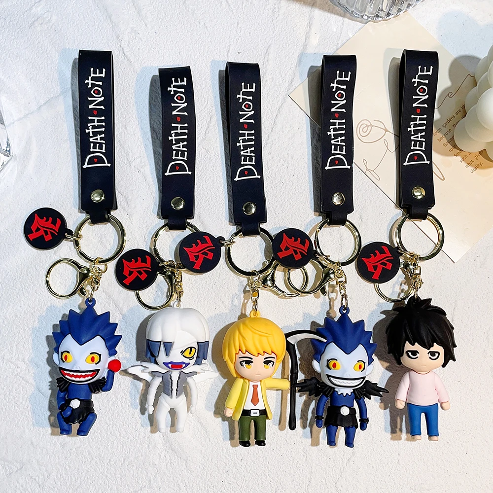 Cartoon Anime DEATH NOTE Action Figures portachiavi portachiavi portachiavi Kawaii Silicone auto pendenti giocattoli regali all\'ingrosso
