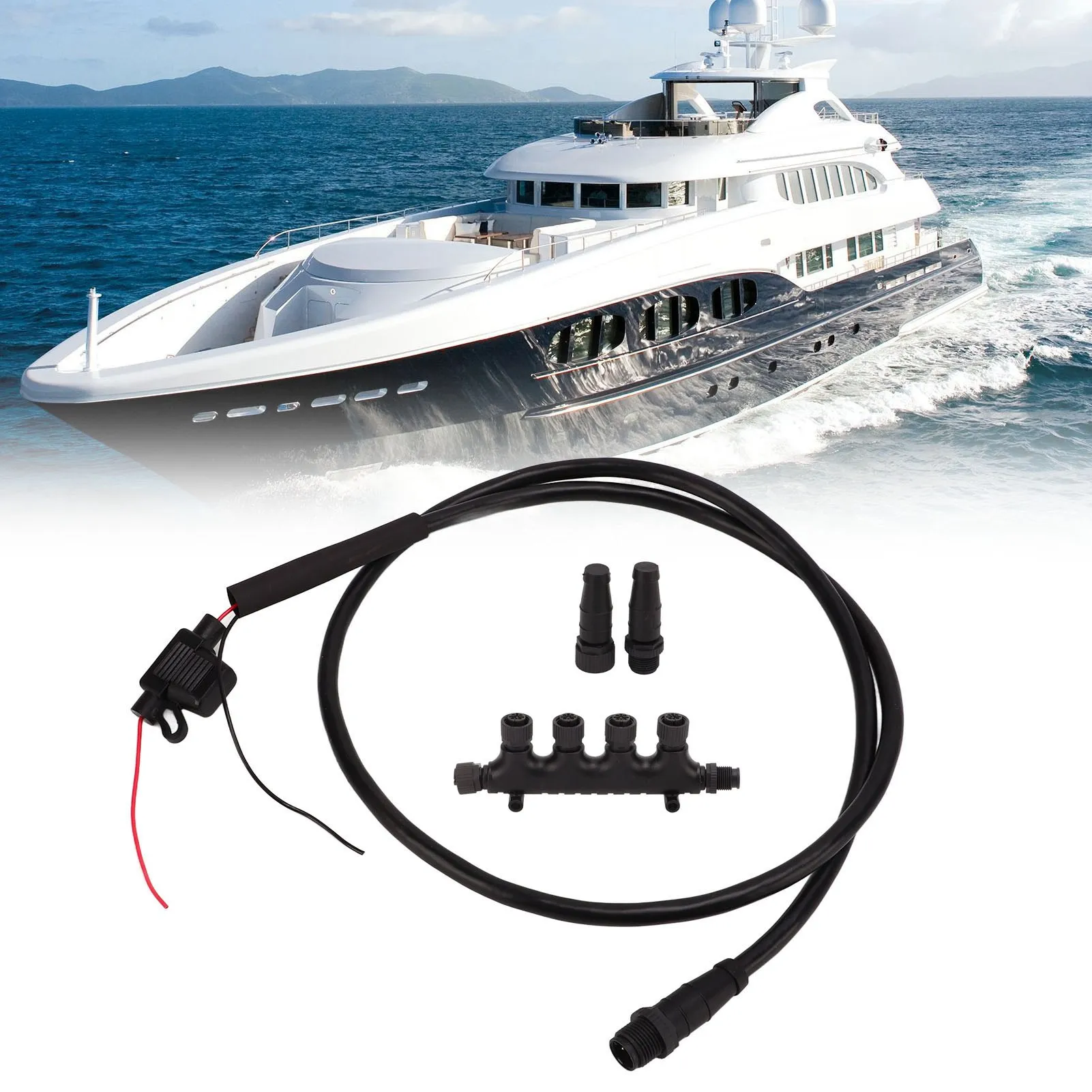 Marine Drop Cable for NMEA 2000 Male Backbone Cable IP67 Waterproof 5 Pin Marine Drop Cable for Lowrance Networks Backbone Cable