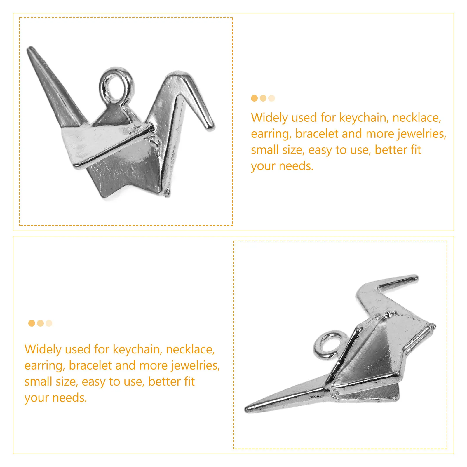 20Pcs 3D Origami Crane Charms Handmade Earrings Ornaments for DIY Necklace Bracelet Pendant Making Accessories