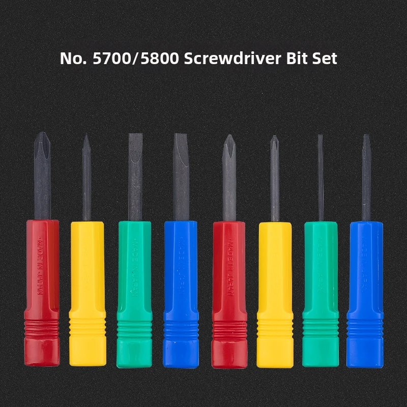 ANEX Japan Screwdriver Set Cross And Straight Handle Dual Use Sharp Tapered Rod Combination for Home Repair And Maintenance view 3