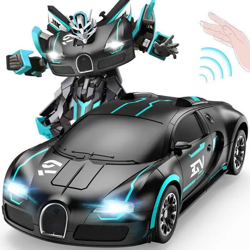 Large Size Gesture Sensor Transformable RC Robot Car Toy 360 Degree Rotating Drifting 2.4G Remote Control Car with Light & Music