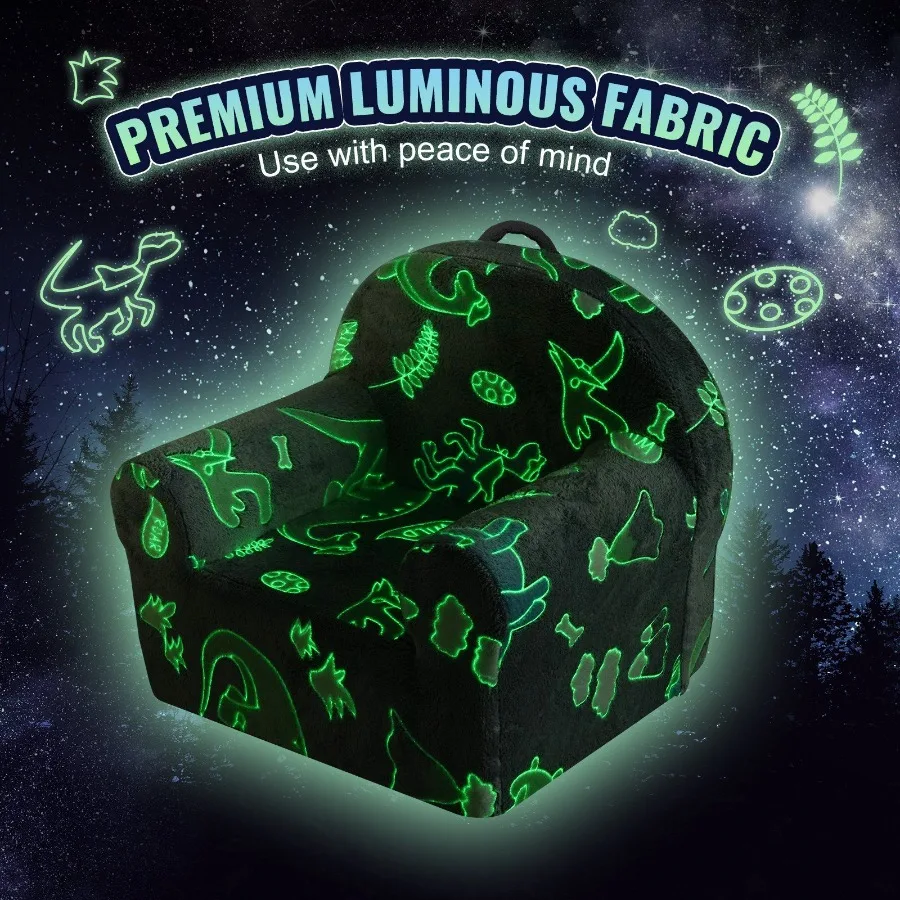 VEVOR Silla para niños pequeños, sillón cómodo para niños pequeños, sofá cama que brilla en la oscuridad, asiento para sillas, muebles de sala de juegos para niñas y niños Gre