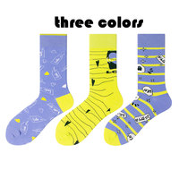 3 Pairs for Men Colorful Socks Cushion Running Socks Performance Breathable Lightweight Comfortable Crew  Outdoor Sports Socks