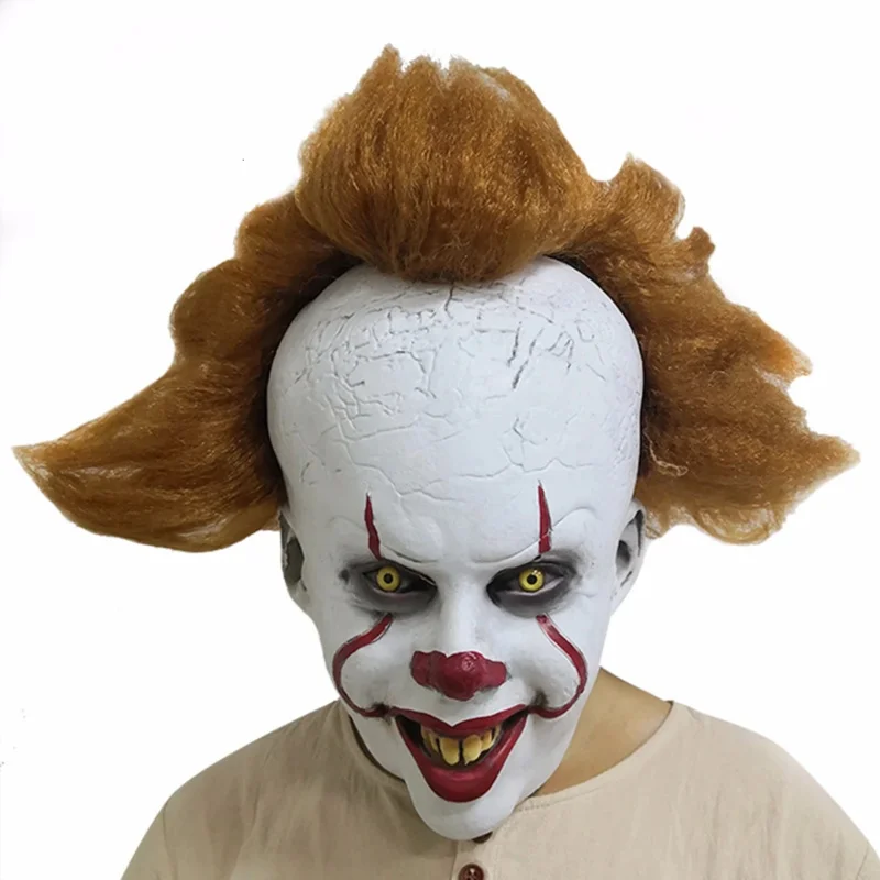 مخيف جوكر Pennywise تأثيري حلي ستيفن كينغ It الفصل الثاني 2 الرعب قناع المهرج الكبار يتوهم زي حفلة الهالوين