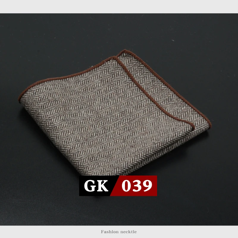 Classic Solid Color Wool Pocket Square for Men