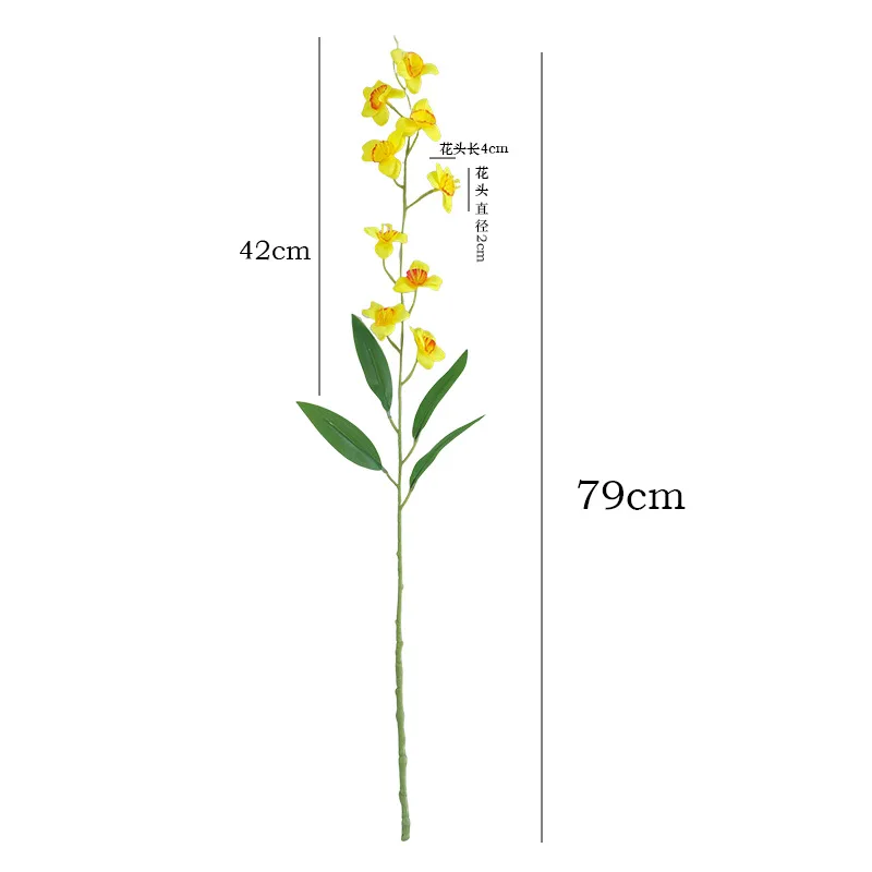 10 Stück Künstliche Narzissen-Seidenblumen Hochzeitsstrauß Kunstblumen Heimdekoration Tanzende Orchideen Party Tisch Blumenarrangement – Detail 2