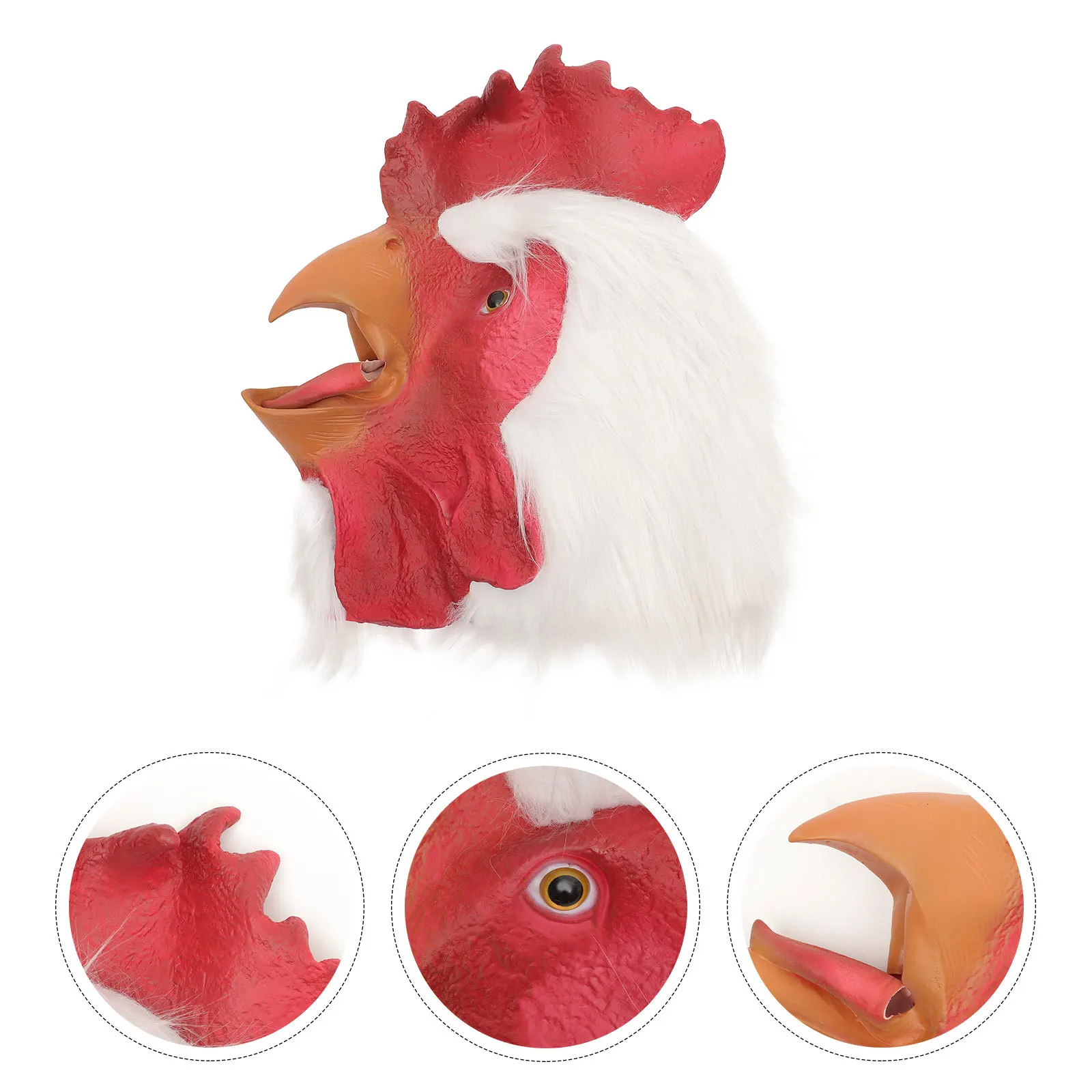 

Rooster Headgear Realistic Lightweight Comfortable Halloween Party Cosplay Carnival Costume Accessory Rooster Headgear