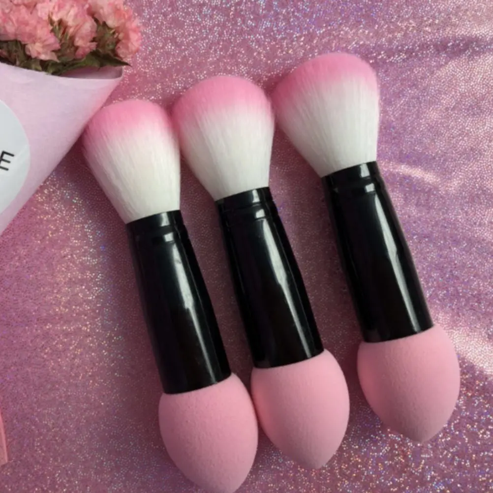 

3pcs Blush Brush Premium Synthetic Fiber Foundation Powder Makeup Tool For Women Non-Shedding Soft Brush Buffing