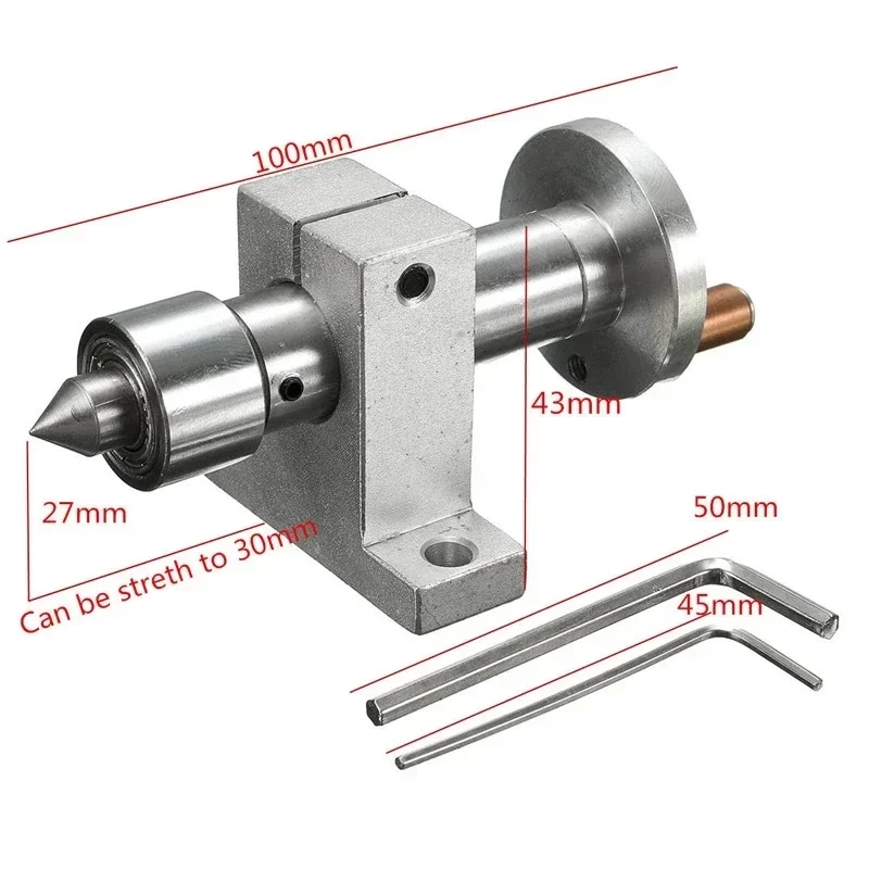 1 Set  Adjustable Double Bearing Live Centre Metal Revolving With 2pcs Wrenches DIY Accessories For Mini Lathe Machine